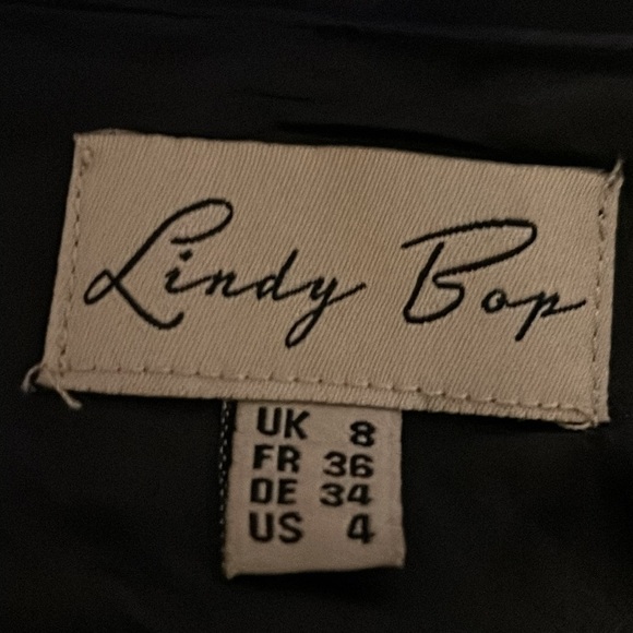 Lindy Bop Francy Geshia Fan Print Dress Retro Pinup Rockabilly, size 4 - Picture 8 of 9